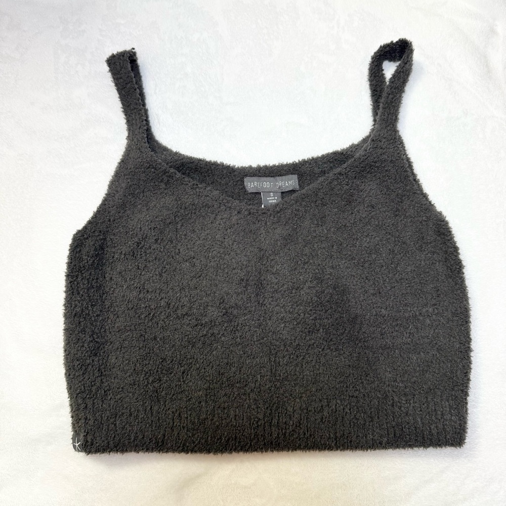 Barefoot Dreams CozyChic Luxe Crop Camisole - Carbon - Small - NWT